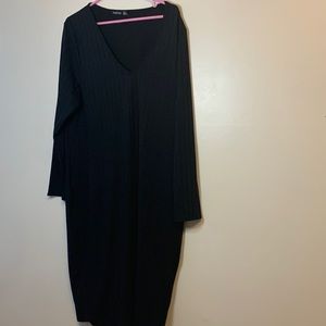 Boohoo plus jumbo rib long sleeve bodycon dress